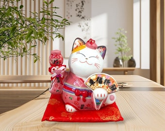 招き猫 幸運の猫 | 陶器製風水像 | ご自宅の装飾ギフト | 新築祝い