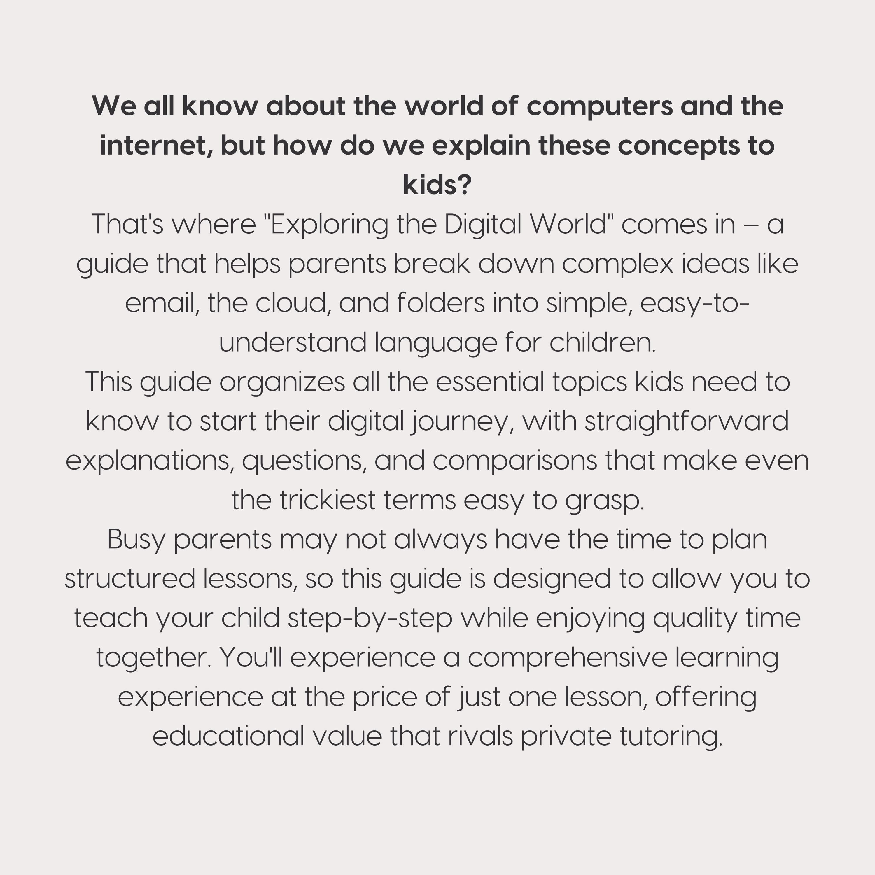 Exploring the Digital World: A Kid's Guide to Computers and the ...