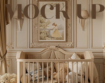 20 Nursery mockup frames , vertical and many more , Boho countryside Kid room template for print, Baby room mockup