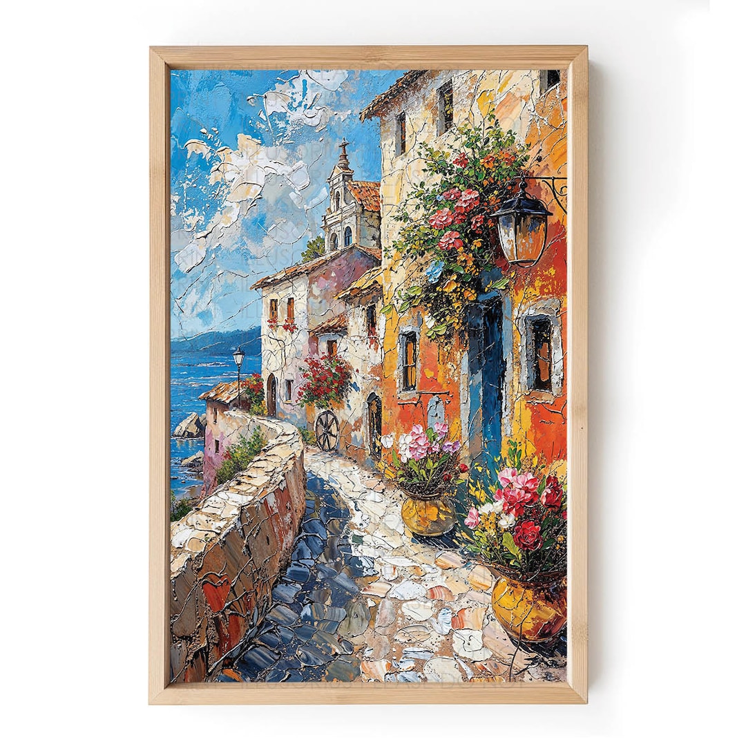 油絵イタリア、オルシーニ宮 Italy Piazza Oil Painting – Streets of Rome Printable (digital