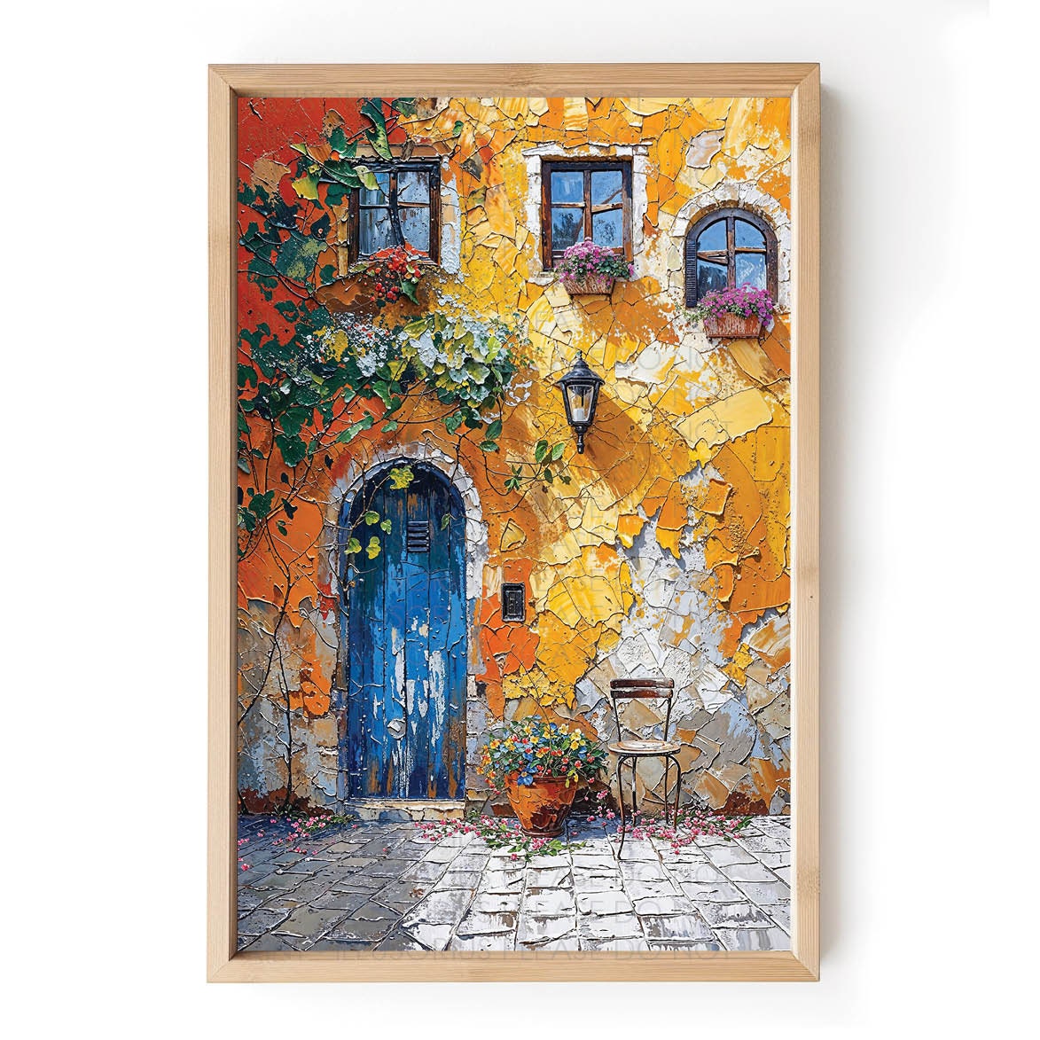 Italian Piazza Oil Painting – Streets of Italy, Printable Wall Art