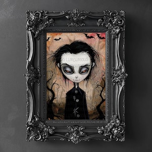 Dracula &quot;Thirsty for more&quot;, Printable Dracula Art, Rustic Halloween Decor, Art for Halloween, Dracula Drawing