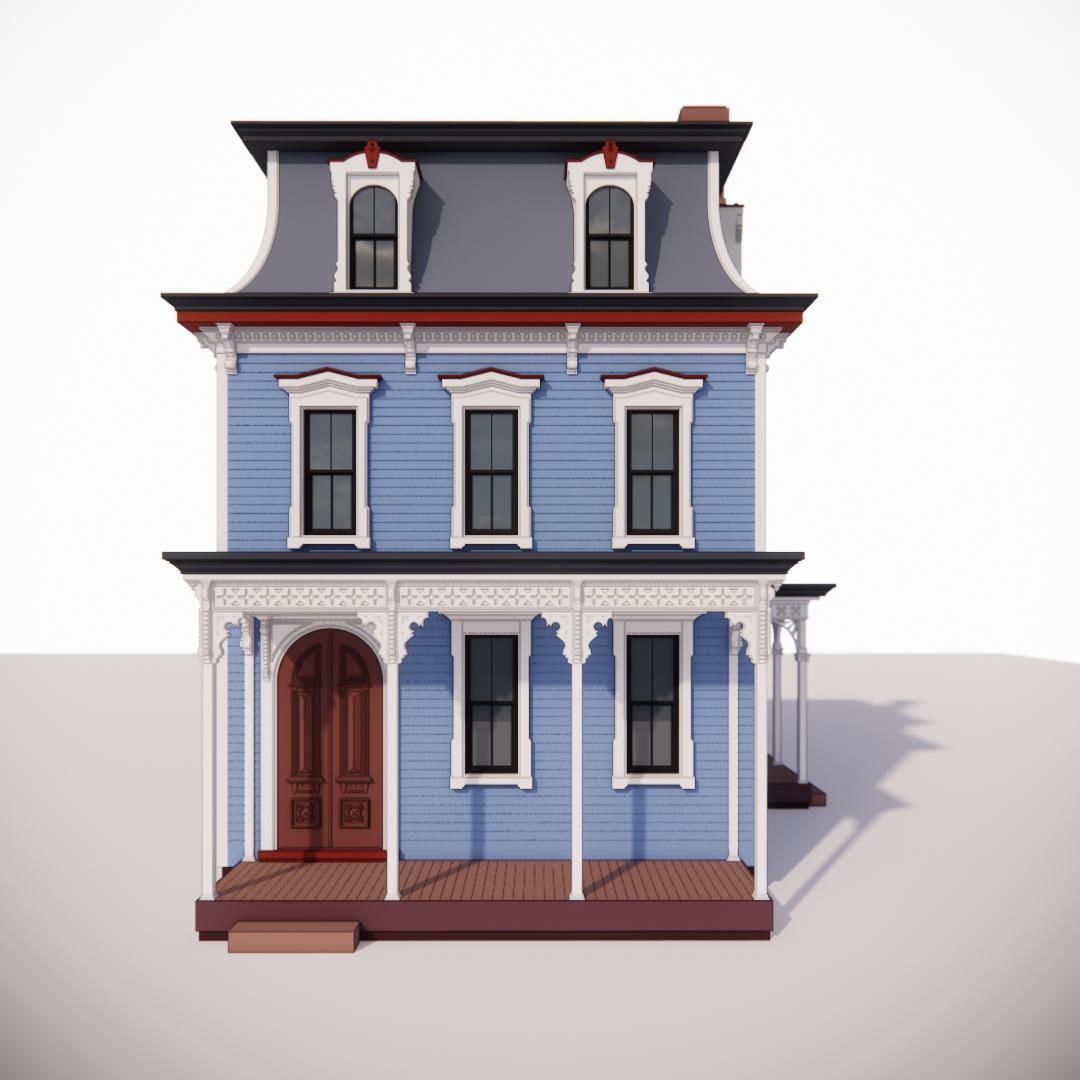 3F Victorian Blue House ミニチュア ペーパークラフト 完 3F Victorian Blue House ミニチュア ペーパークラフト 完 ミニチュア