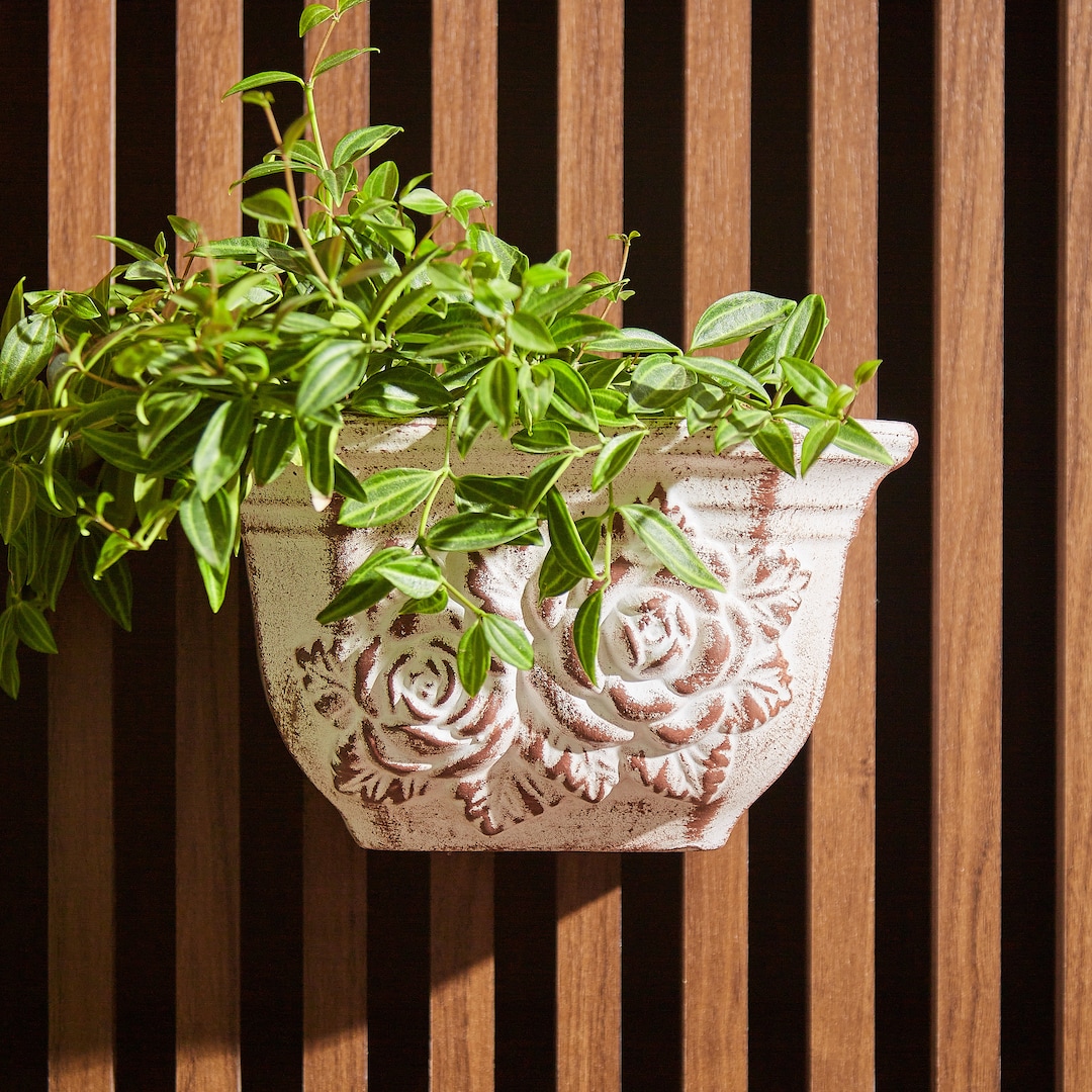 Frostbloom Ceramic Railing Planter - Vertical Planter, Outdoor Wall ...