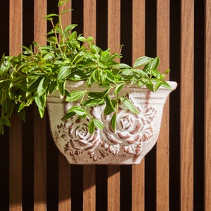 Jardinière en céramique FrostBloom - Jardinière verticale, Jardinière murale d&#39;extérieur, Jardinière murale succulente, Jardinière de balustrade faite main, Jardinière murale