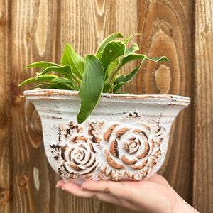 FrostBloom Wall Planter in White - Wall Pocket Planter for Plants - Boho Style Wall Decor