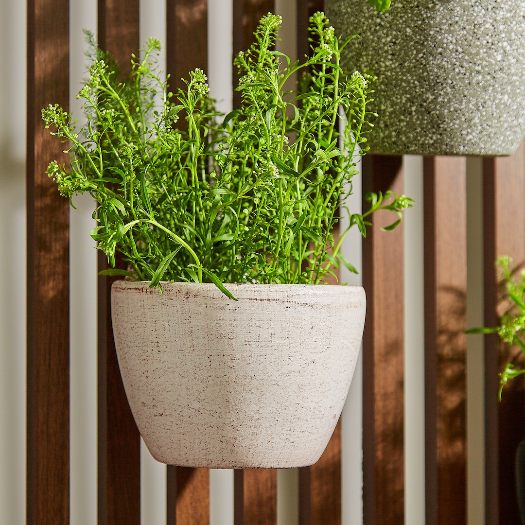 Fleckstone Ceramic Railing Planter - Vertical Planter, Outdoor Wall ...