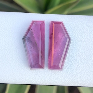 Rose Cut Pink Tourmaline Gemstone Pair – Custom Earring Stones – Natural Faceted Tourmaline, Loose Matching Gems for Jewelry Making