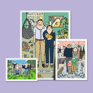 EXTRA ABZUG I Personalisierbares Poster I Familienposter I Cartoonportrait I Custom-Portrait-Art I Personalisiert