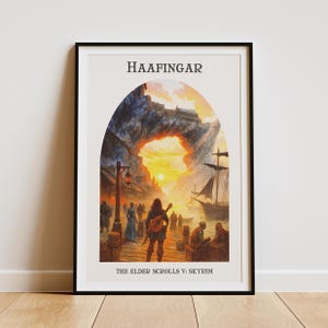 Haafingar Printable Wall Art | Skyrim Digital Download | The Elder Scrolls Fantasy Poster | Gaming Home Decor