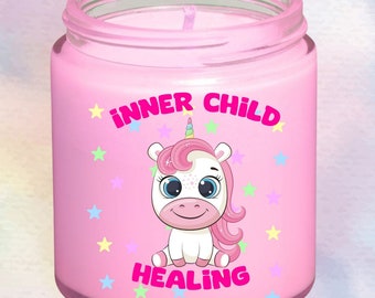 Inner Child Healing Jar Candle Long Burning Richly Scented Healing Candle with Keepsake Heart Crystal