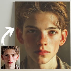 Aangepast realistisch portret van foto – hyperrealisme olieverfschilderij op canvas, handgeschilderd kunstwerk cadeau, realisme tiener of volwassene aangepaste kunst
