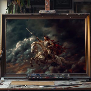 Fine Art Oil Painting of Majestic Alexander the Great – Classical Greek Warrior Art, Historical Leader Portrait, Handmade Canvas Wall Decor
