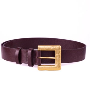 Handcrafted Burgundy Women Belt -  Deep red belt - Chic burgundy leather belt - Belt for office wear - Luxe Burgundy belt statement -