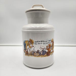 McCoy USA Keramik Milchkännchen Stil Küchenkanister / Deckelglas / Großvater mit Kätzchen / Kitschige Küche