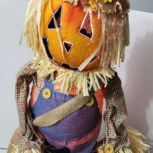 Fiber Optic Scarecrow Pumpkin Head Halloween 36" Tall Gemmy International 2005