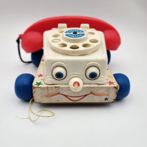 Vintage 1961 Fisher Price Chatter Telephone Pull Toy