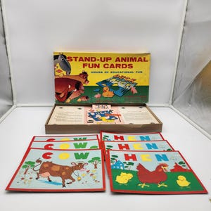 Vintage opstaande dierenleuke kaarten Urenlang educatief plezier