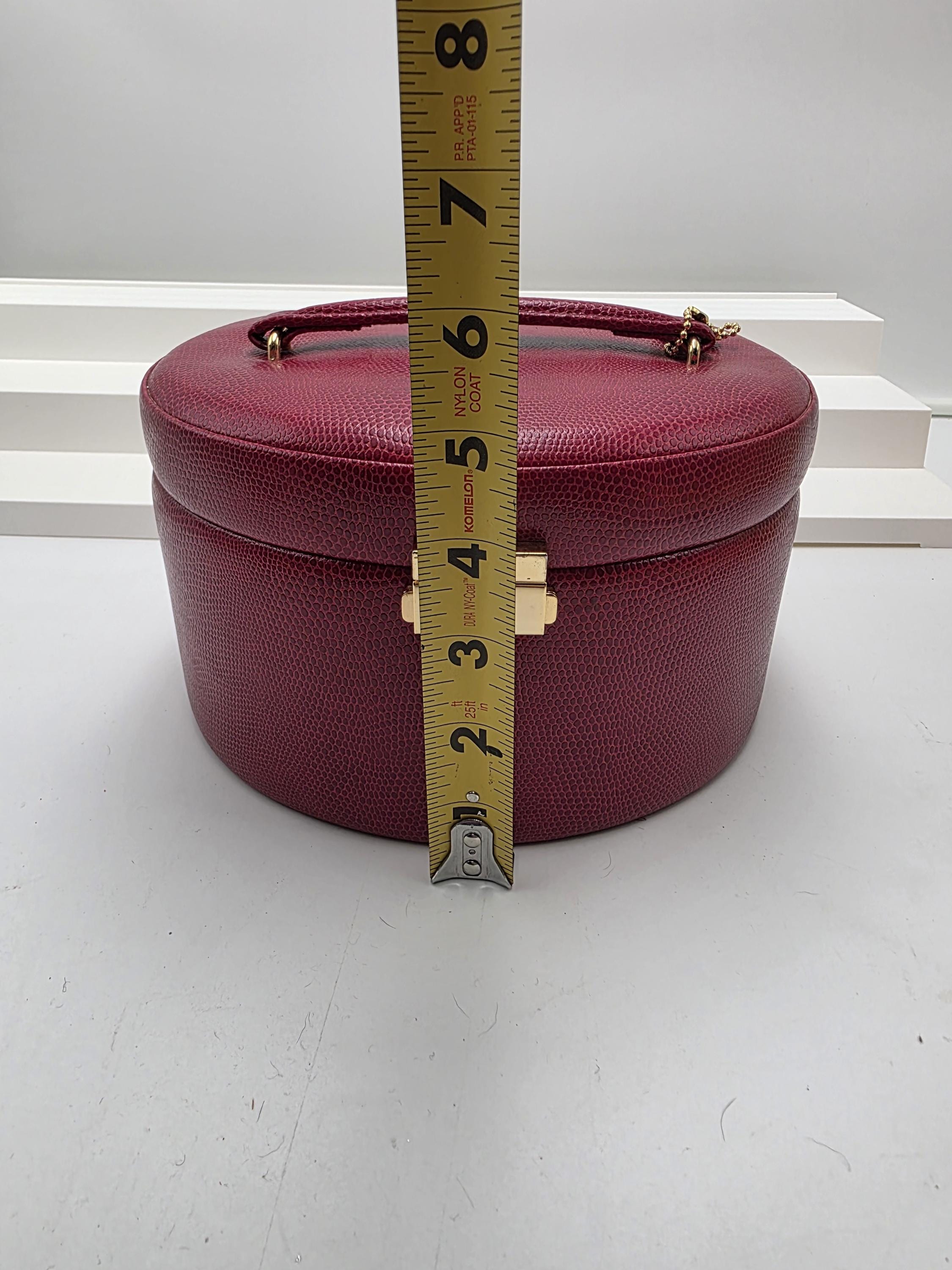 Vintage WOLF Designs Red Pebbled Leather Jewelry Box – Locking