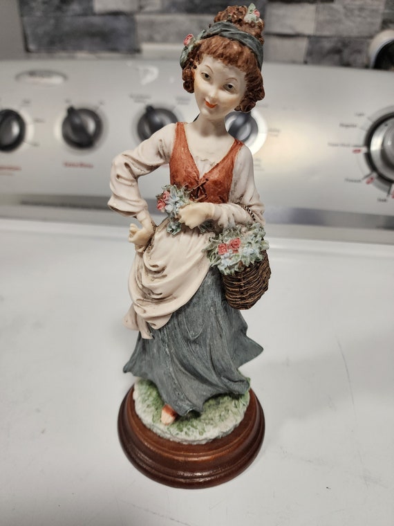 Giuseppe Armani Country Girl Figurine W/flower Basket #3153C