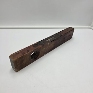 Vintage Stanley No 0 Holzwaage Kirschholz und Messing Wasserwaage Antikes Tischler-Werkzeug Primitive Bauernhaus-Dekor Rustikale Werkstatt