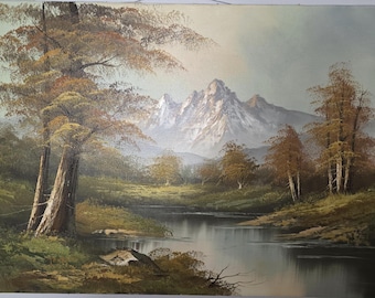 Vintage Original Landscape Oil Painting Signed by Joseph
