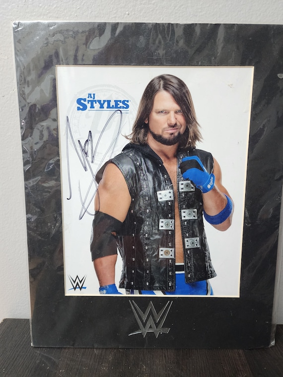Aj Styles Signed 8x10 White Promo Rare Wrestling Photo WWE NXT RAW