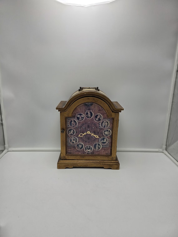 Vintage Zodiac Music Jewelry Box Wooden Armoire Celestial Astrological Case Mid Century Celestial Organizer