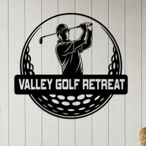 Custom Golf Name Sign Metal Wall Art, Sports Home Decor, Gift for Golf Player, Golfer Gift for Him, Man Cave Decor, Father, Dad Gift