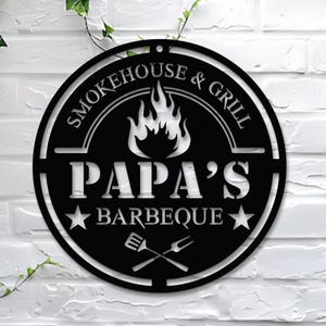 Personalized Barbecue Metal Wall Art, Custom BBQ Grill Sign, Barbecue Sign for Outdoor, Custom BBQ Sign, Custom Barbecue Wall Art Decoration