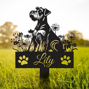 Personalized Schnauzer Metal Memorial Stake, Schnauzer Memorial Stake, Sympathy Sign, Pet Grave Marker, Remembrance Stake, Dog Lover Gift