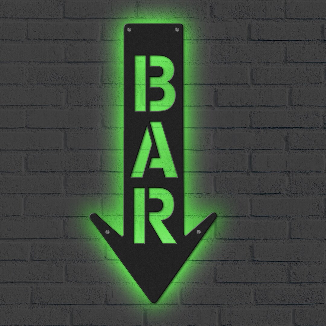 Bar Rise Sign Custom Bar Metal Sign, Vertical Sign With Arrow, Bar Arrow Sign ...