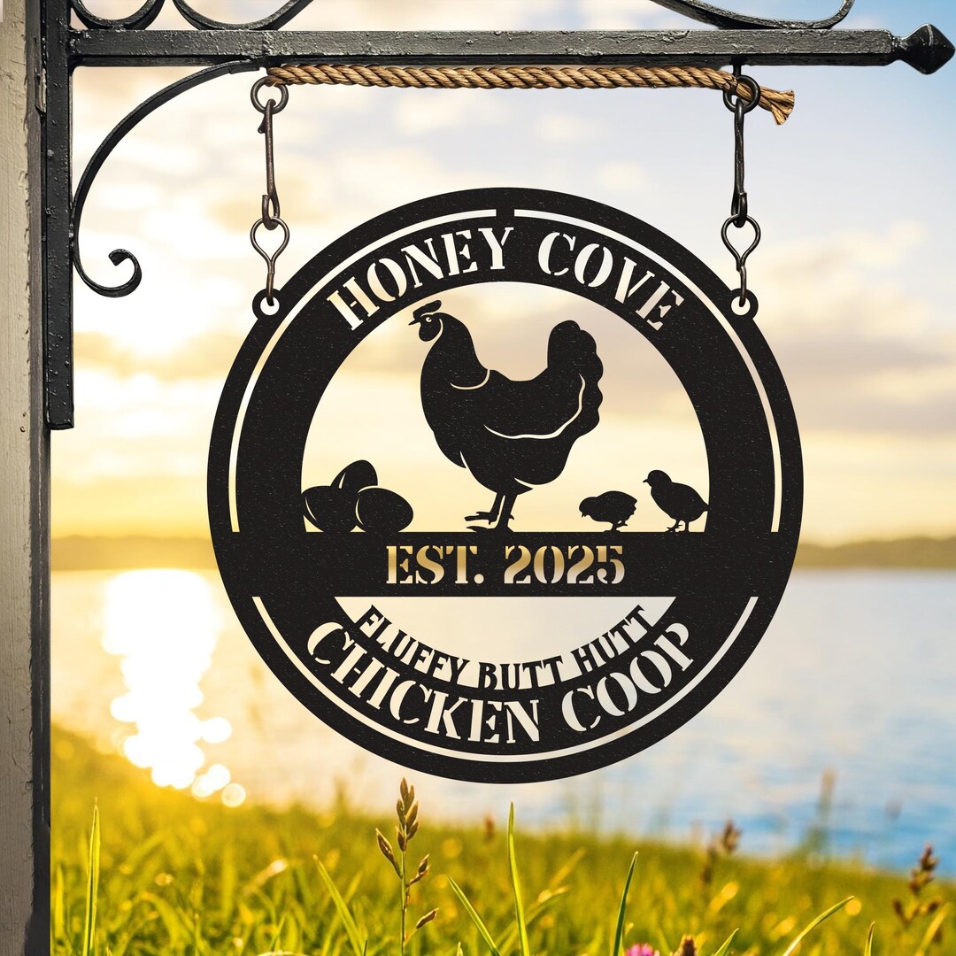 Chicken Yield Sign Custom Farm Chicken Metal Sign, Personalized Hen House Decor, Custom ...