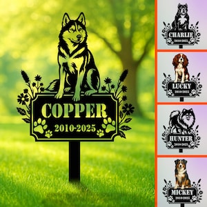 Custom Dog Memorial Stake, Dog Grave Marker, Every Dog Breed Metal Stake, Personalized Dog Garden Sign, Pet Loss Gift, Garden Decor