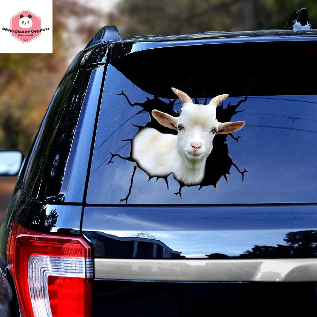 Goat Peeking Vinyl Decal for Car, Goat Family Bumper Sticker, Lamancha ...