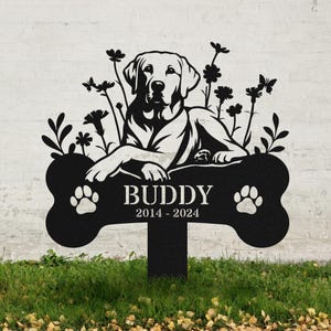 Personalized Dog Memorial Metal Stake, Labrador Retriever Gift, Pet Grave Marker, Remembrance Stake, Labrador Retriever Sign, Sympathy Sign