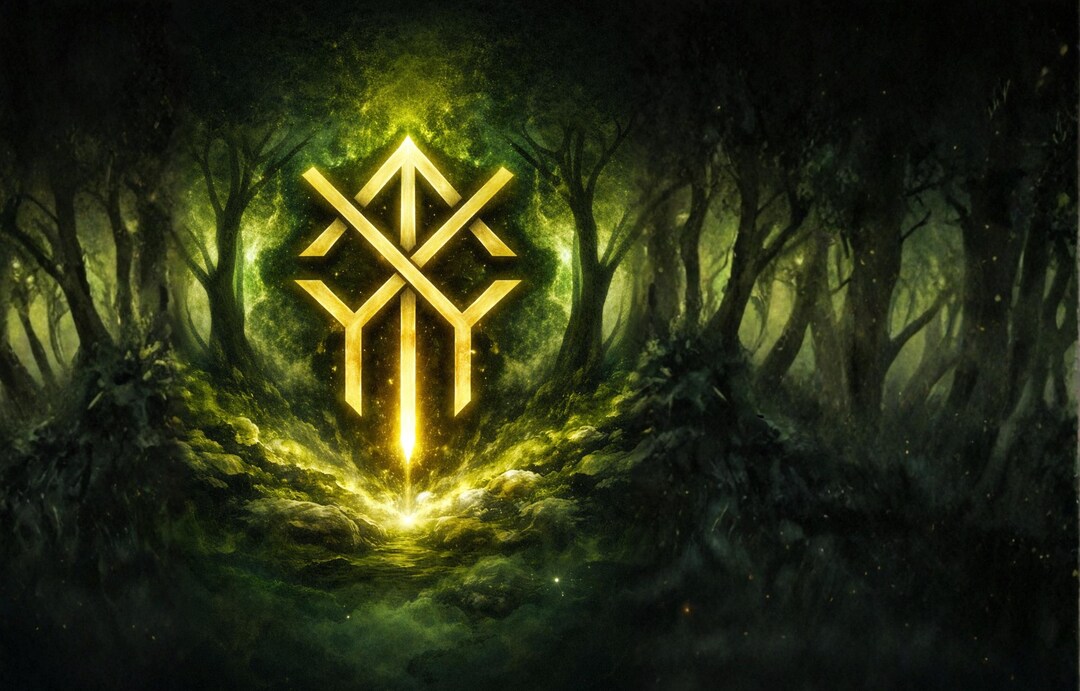 Digital Abstract Rune Bindrune Wall Art – Symbol of Strength ...