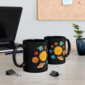 Smiling Solar System Mug - Cute Planet Coffee Cup, Space Lover Gift, Astronomy Decor, Birthday Present, Office Mug