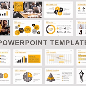 Customized powerpoint template minimalist, Yellow Powerpoint Template business, Powerpoint  presentation Template, Powerpoint  education