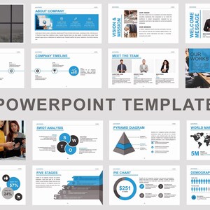 Customized powerpoint template minimalist, Blue Powerpoint Template business, Powerpoint  presentation Template, Powerpoint  education