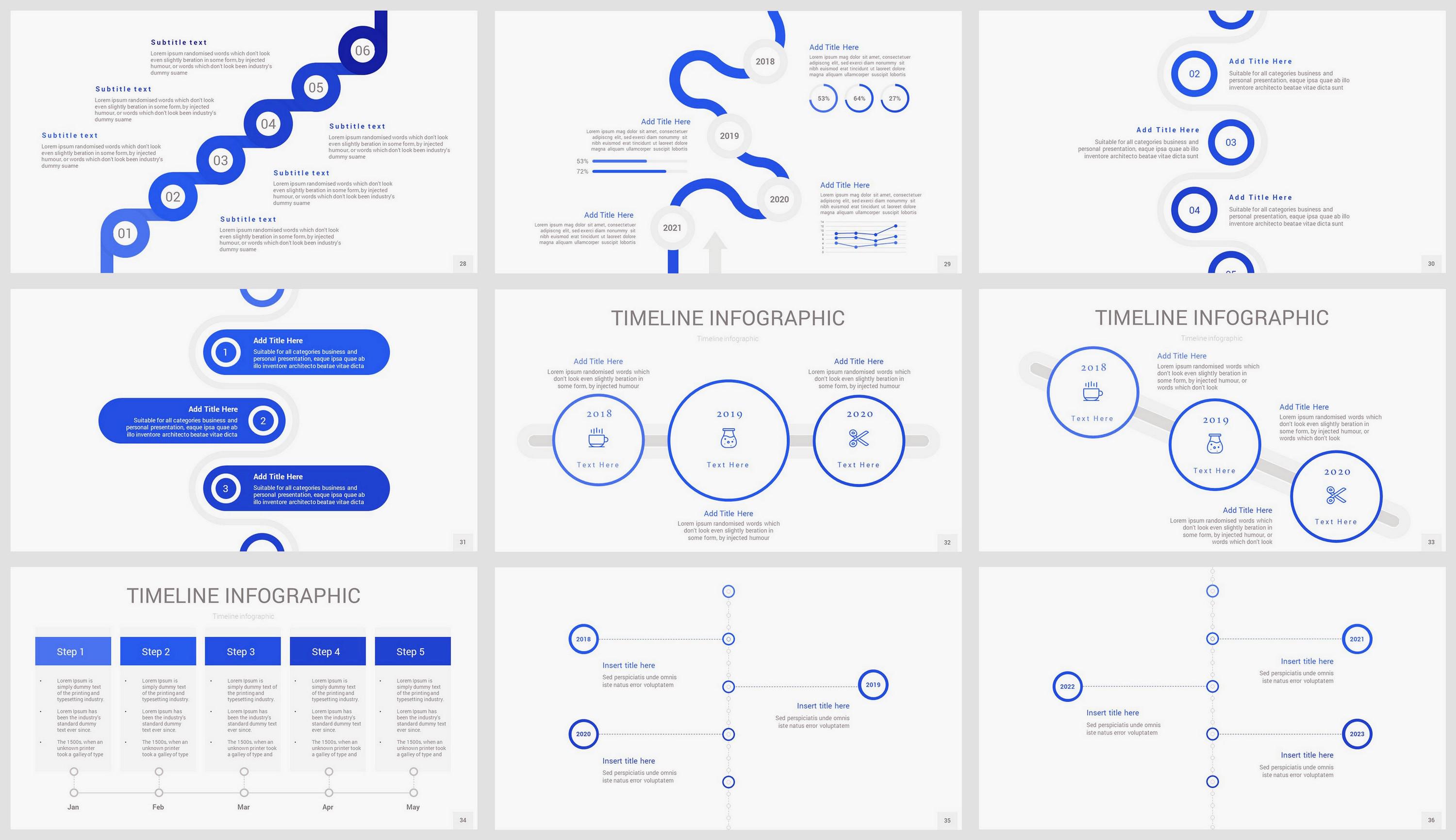 Customized Timeline Blue Powerpoint Slides, Powerpoint Template ...