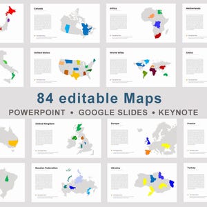 Aangepaste bewerkbare kaart Sjablonen PowerPoint presentatie, Wereldkaart Volledig bewerkbare PowerPoint-sjablonen, sjabloon voor PPT, Keynote, Google Slides…
