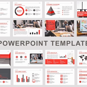 Customized powerpoint template minimalist, Red Powerpoint Template business, Powerpoint  presentation Template, Powerpoint  education