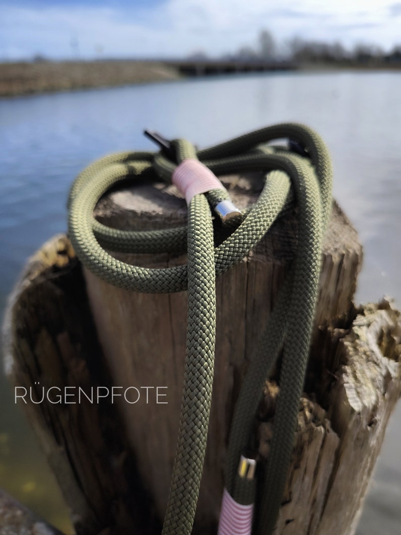 Hundeleine aus robusten Segeltau/Nylon, 3 fach verstellbar mit Sicherheits Karabiner und Schloss Bild 3