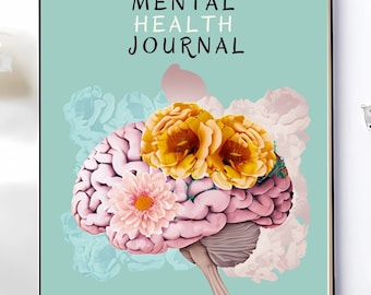 Mental Health Journal | Anxiety Journal | Printable Journal | Mood Tracker | Therapy Journal With Coloring Sheets + More | Wellness Planner