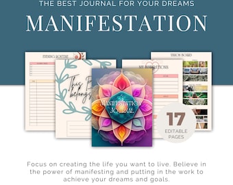 Digital Manifestation Journal | Manifestation Journal Printables | Life Manifestation | 369 Method | Law of Attraction | Spiritual