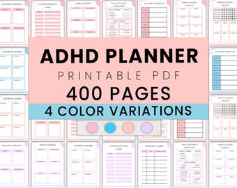 ADHD Planner, Daily, Finance, Fitness, Self-Care (Printable PDF)