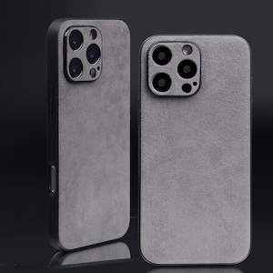 Alcantara iPhone 16-serie hoesje, iPhone 16/15/15 Pro/15 Pro Max, monogram initialen voor 14/13/12 Pro Max, origineel ontwerp aangepaste telefoonhoes