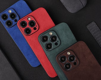 Alcantara iPhone Case: Custom Monogram, Personalized Phone Cover