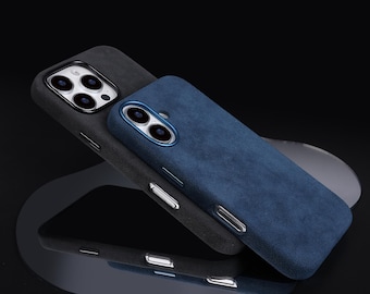 Custom Alcantara iPhone Case: Monogram Suede Leather